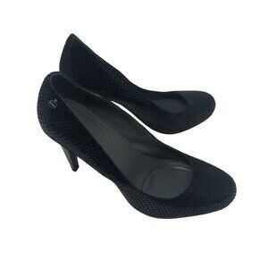 Calvin Klein Black Snakeskin Pattern High Heel Pumps Shoes Size 9 Fionn